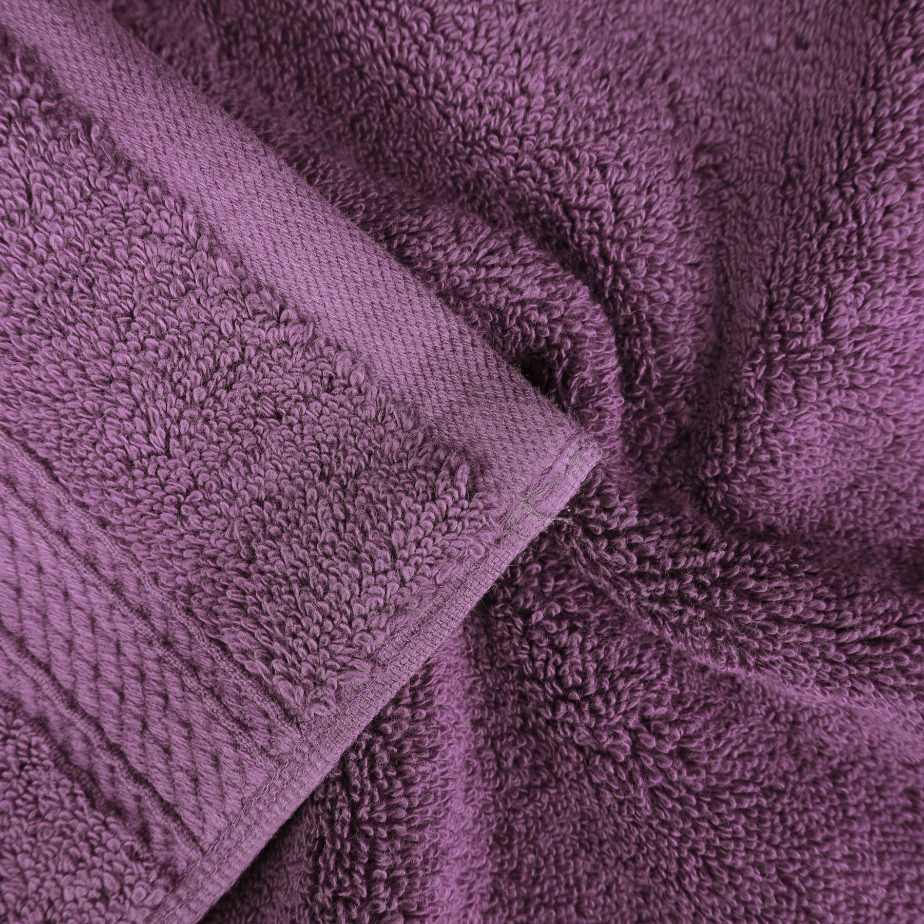 Egyptian Cotton Pile 8 Piece Ultra Plush Solid Towel Set - Plum