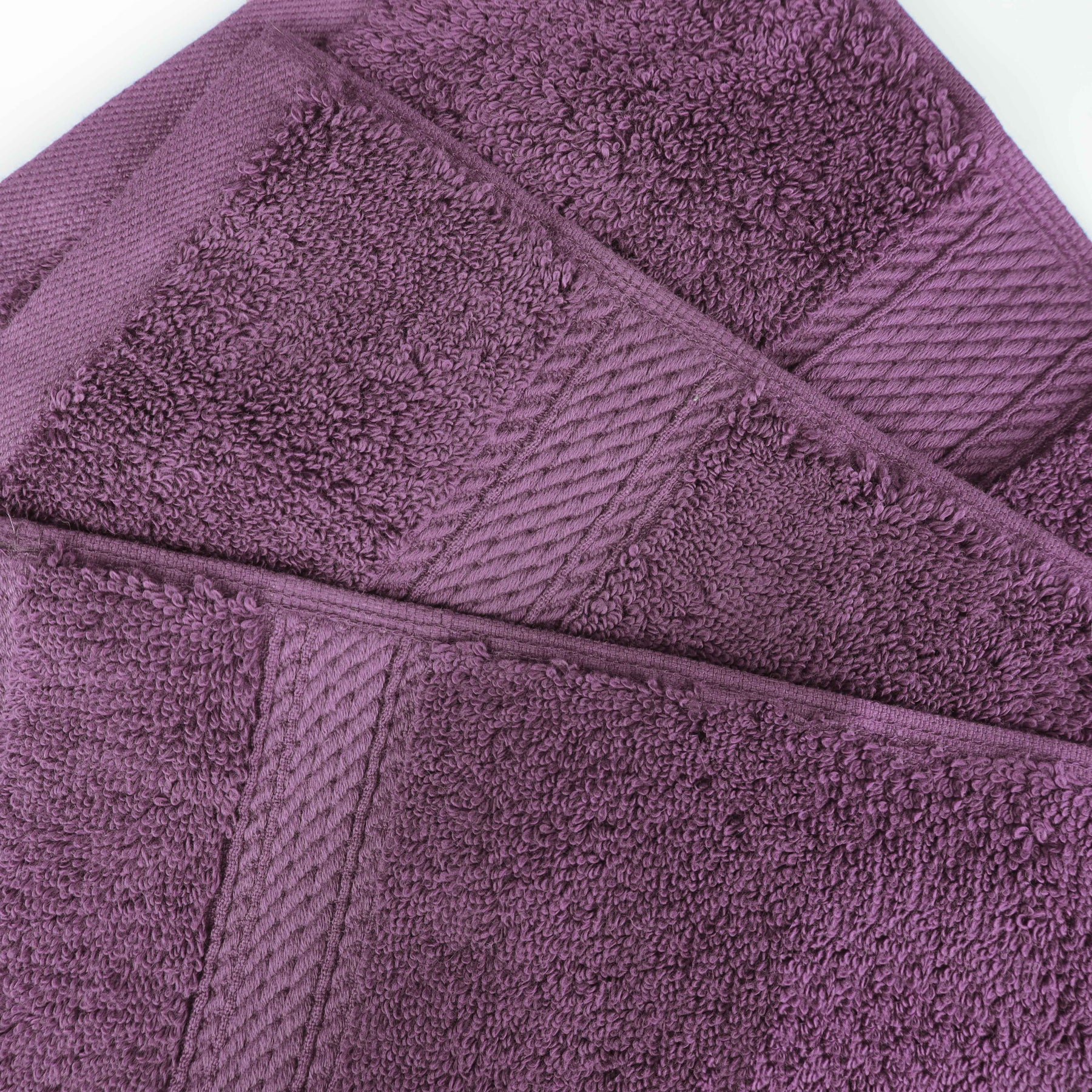 Egyptian Cotton Pile Heavyweight 6 Piece Towel Set - Plum