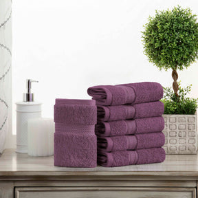 Egyptian Cotton Pile Heavyweight 6 Piece Towel Set - Plum