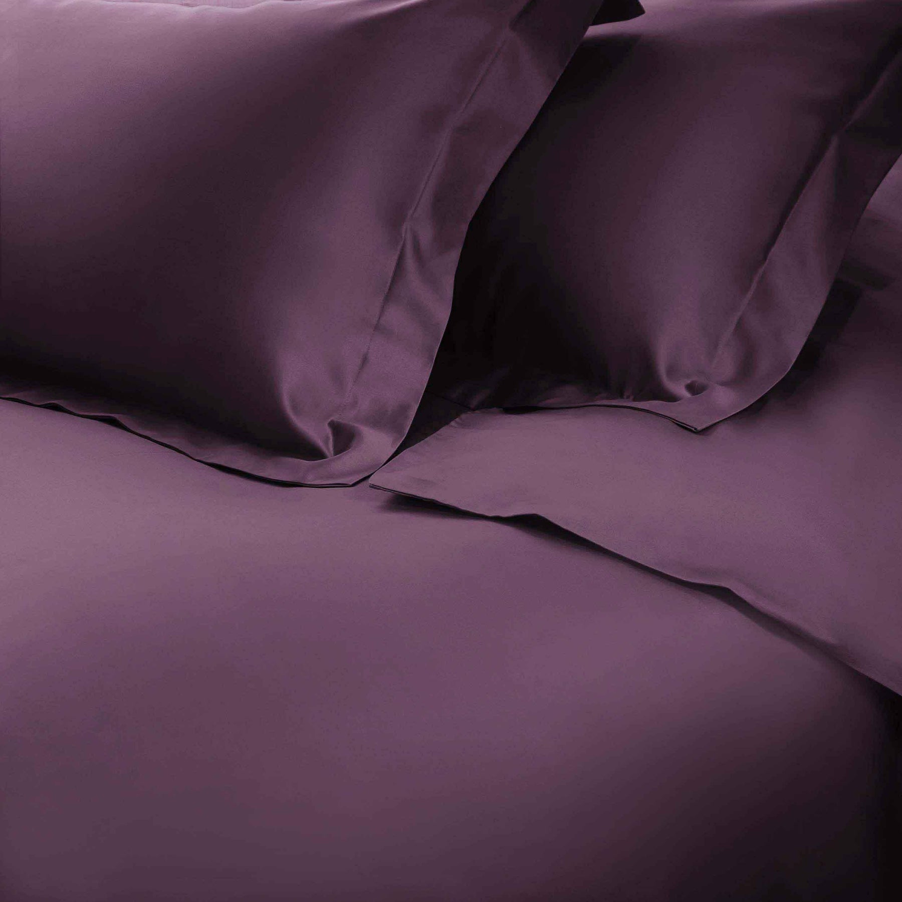 Egyptian Cotton 650 Thread Count Solid Duvet Cover Set - Plum