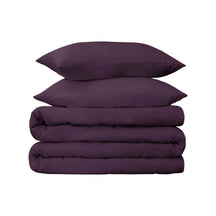 Egyptian Cotton 650 Thread Count Solid Duvet Cover Set - Plum