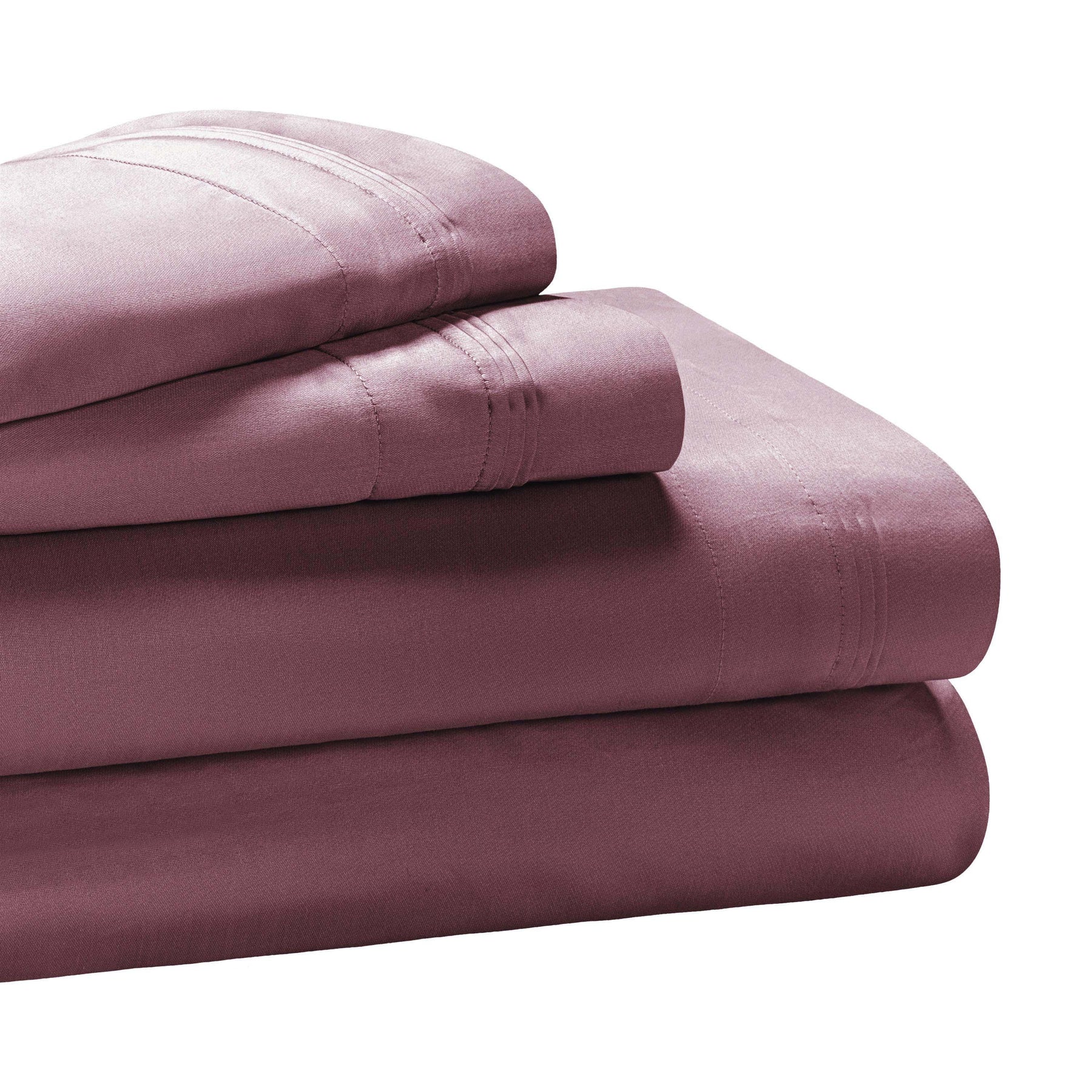 Egyptian Cotton 1000 Thread Count Solid Sheet Set Olympic Queen - Plum