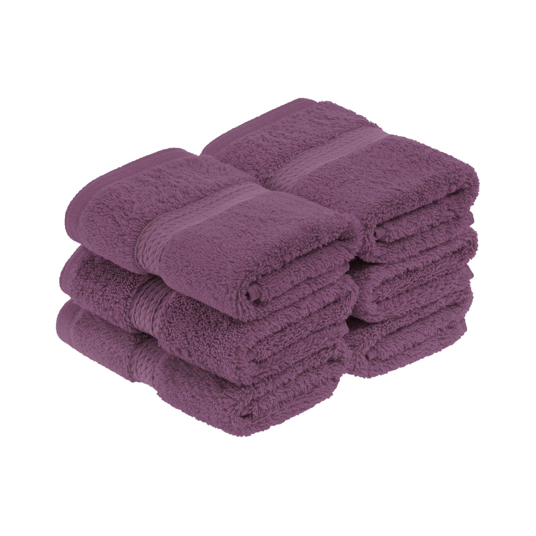 Egyptian Cotton Pile Heavyweight 6 Piece Towel Set - Plum