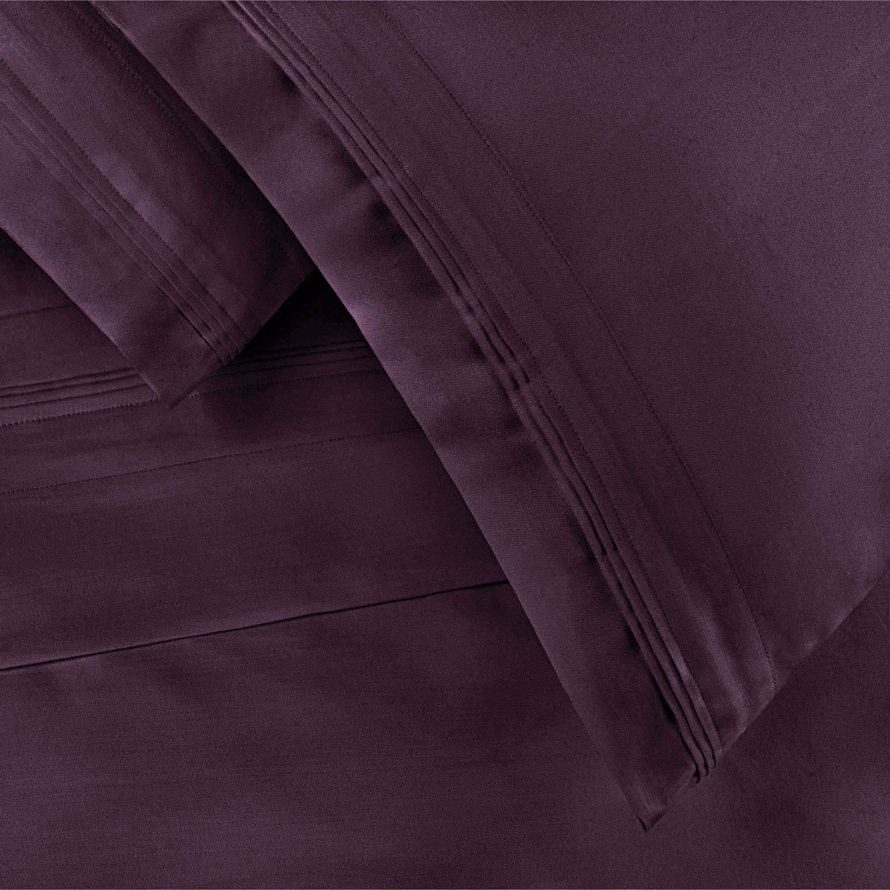 Egyptian Cotton 650 Thread Count Eco-Friendly Solid Sheet Set - Plum