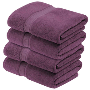 Egyptian Cotton Pile Plush Heavyweight Absorbent Bath Towel (Set of 4)