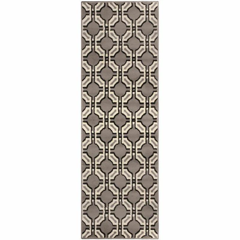 Pritchard Geometric Trellis Indoor Area Rugs or Runner Rug - Gray