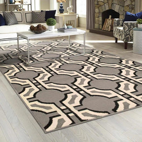 Pritchard Geometric Trellis Indoor Area Rugs or Runner Rug - Gray