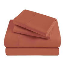 Egyptian Cotton 300 Thread Count Solid Deep Pocket Bed Sheet Set - Pumpkin