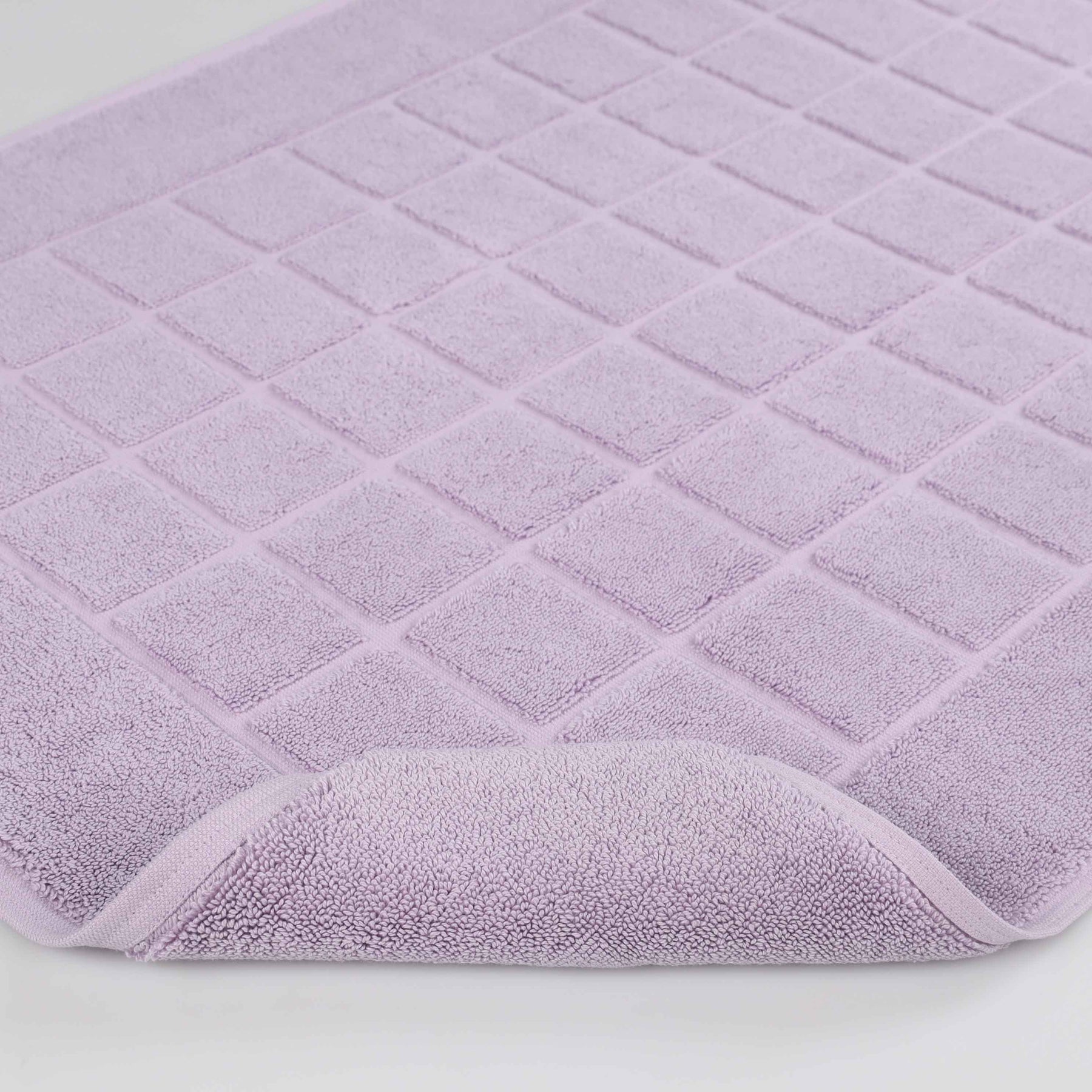 Nora Cotton Solid Absorbent Thick Checkered Washable Bath Mat Set of 2