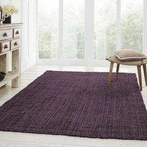 Kula Braided Jute Reversible Indoor Area Rugs Or Runner Rug - Purple