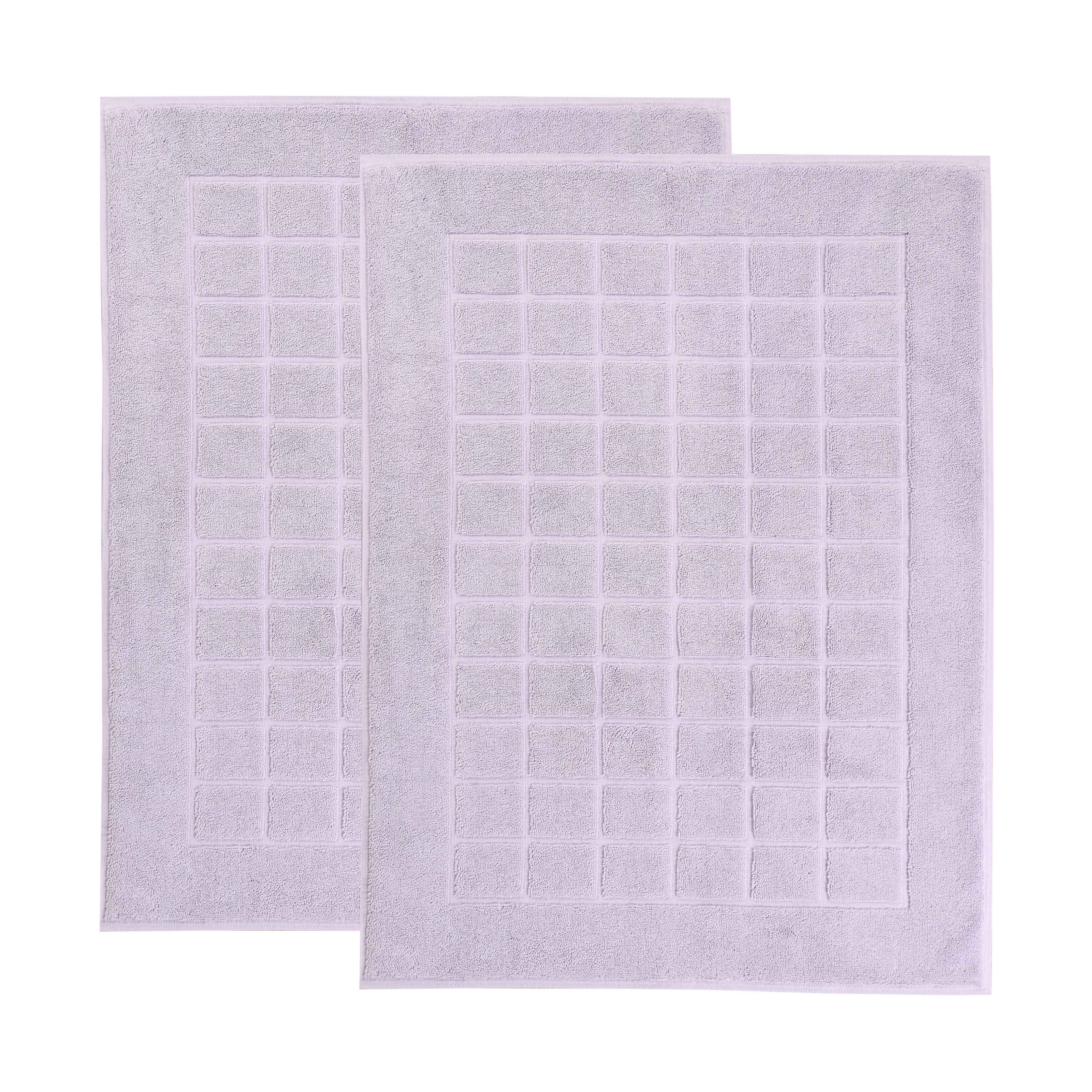 Nora Cotton Solid Absorbent Thick Checkered Washable Bath Mat Set of 2 - Bath Mats by Superior