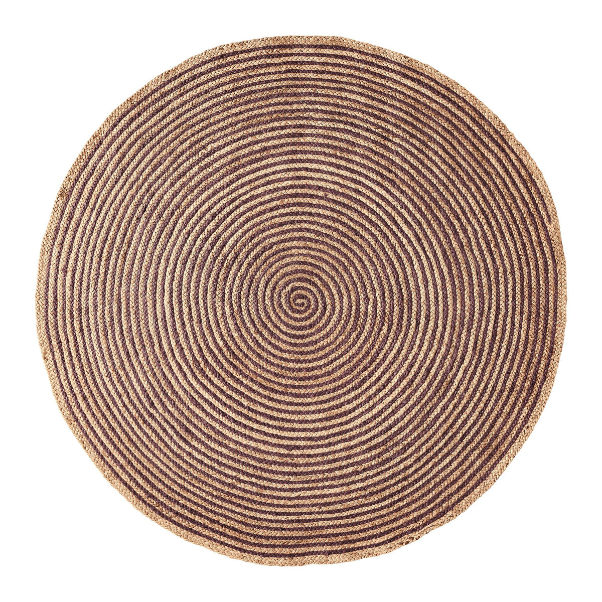 Braided Jute Reversible Round Indoor Outdoor Area Rug - Purple