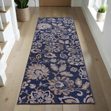 Jezabel Floral Non-Slip Washable Indoor Area Rug or Runner