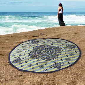 60" Round Cotton 2 Piece Beach Towel Set - Rangoli