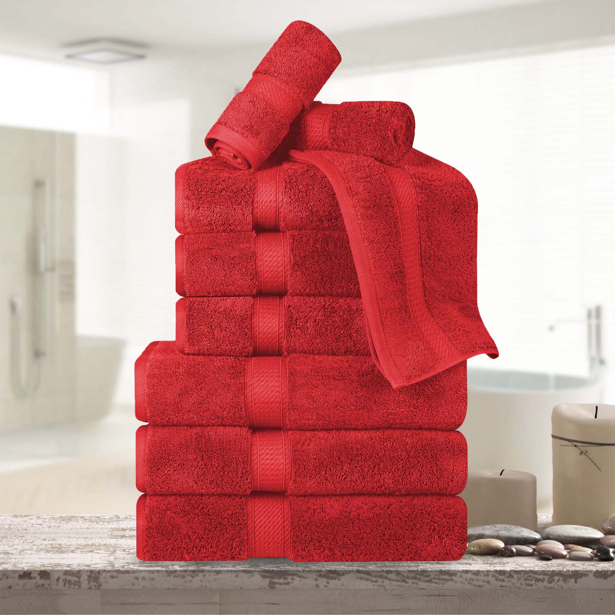 Madison Egyptian Cotton Pile Plush Heavyweight 9 Piece Towel Set - Towel Set by Superior