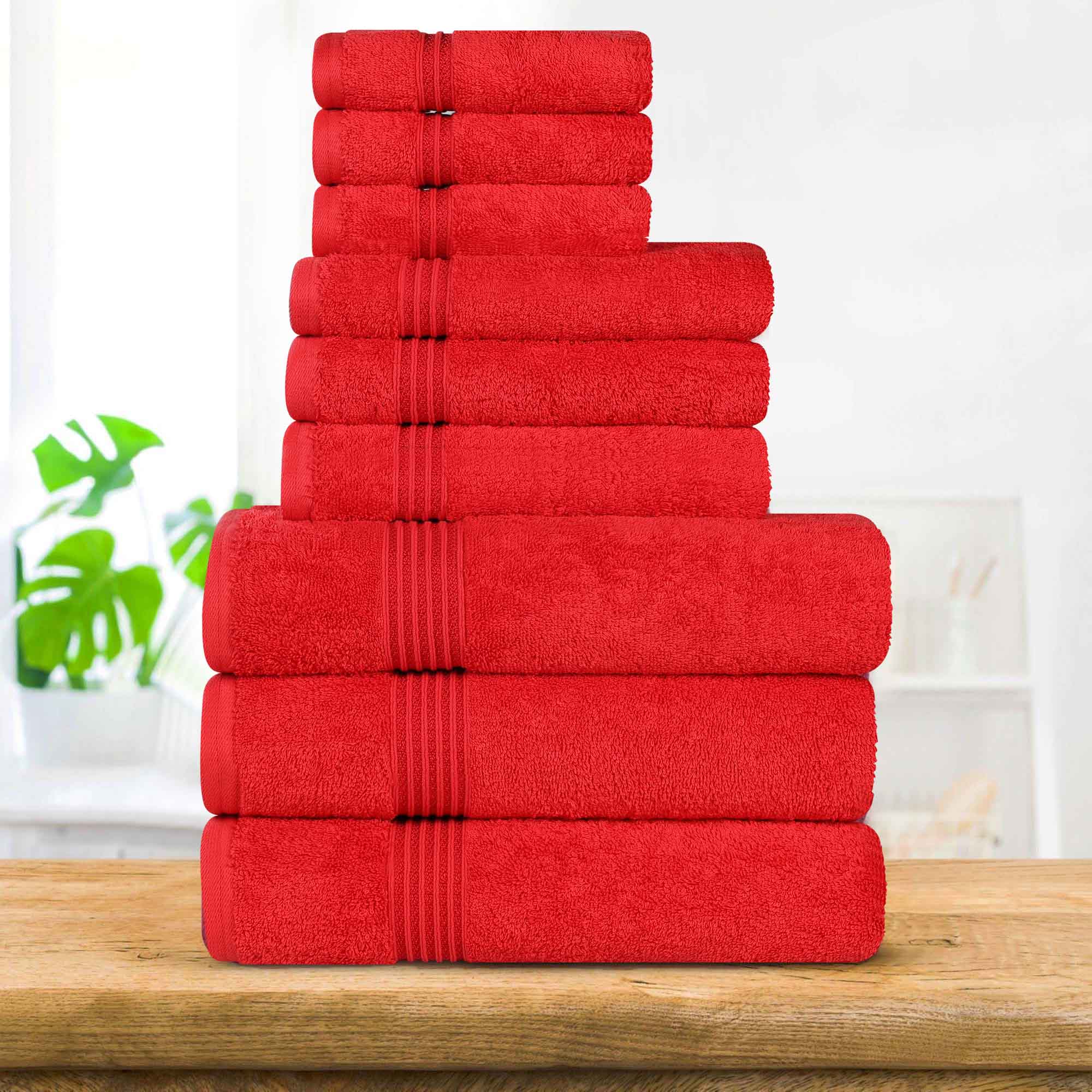 Heritage Egyptian Cotton Plush Absorbent Luxury 9 Piece Towel Set - Towel Set by Superior