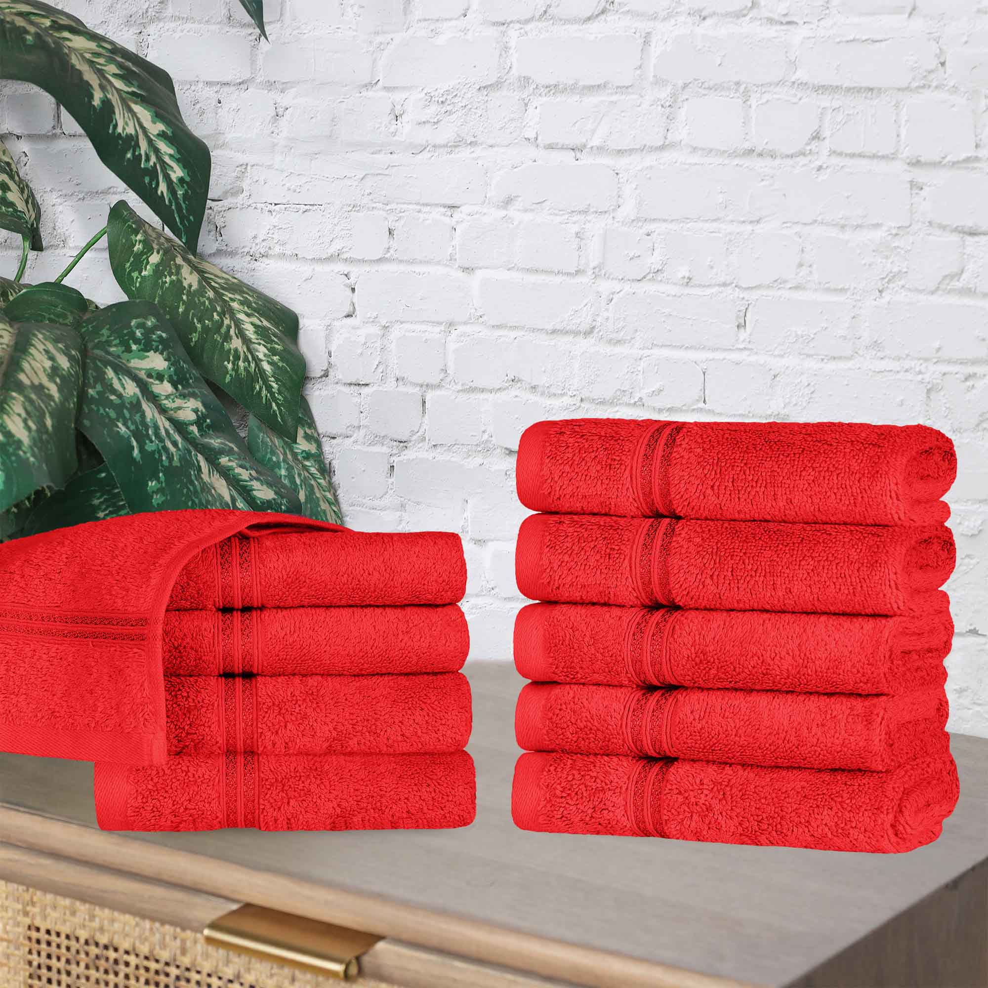 Heritage Egyptian Cotton Plush Absorbent Luxury Face Towel Set of 10 - Face Towel by Superior