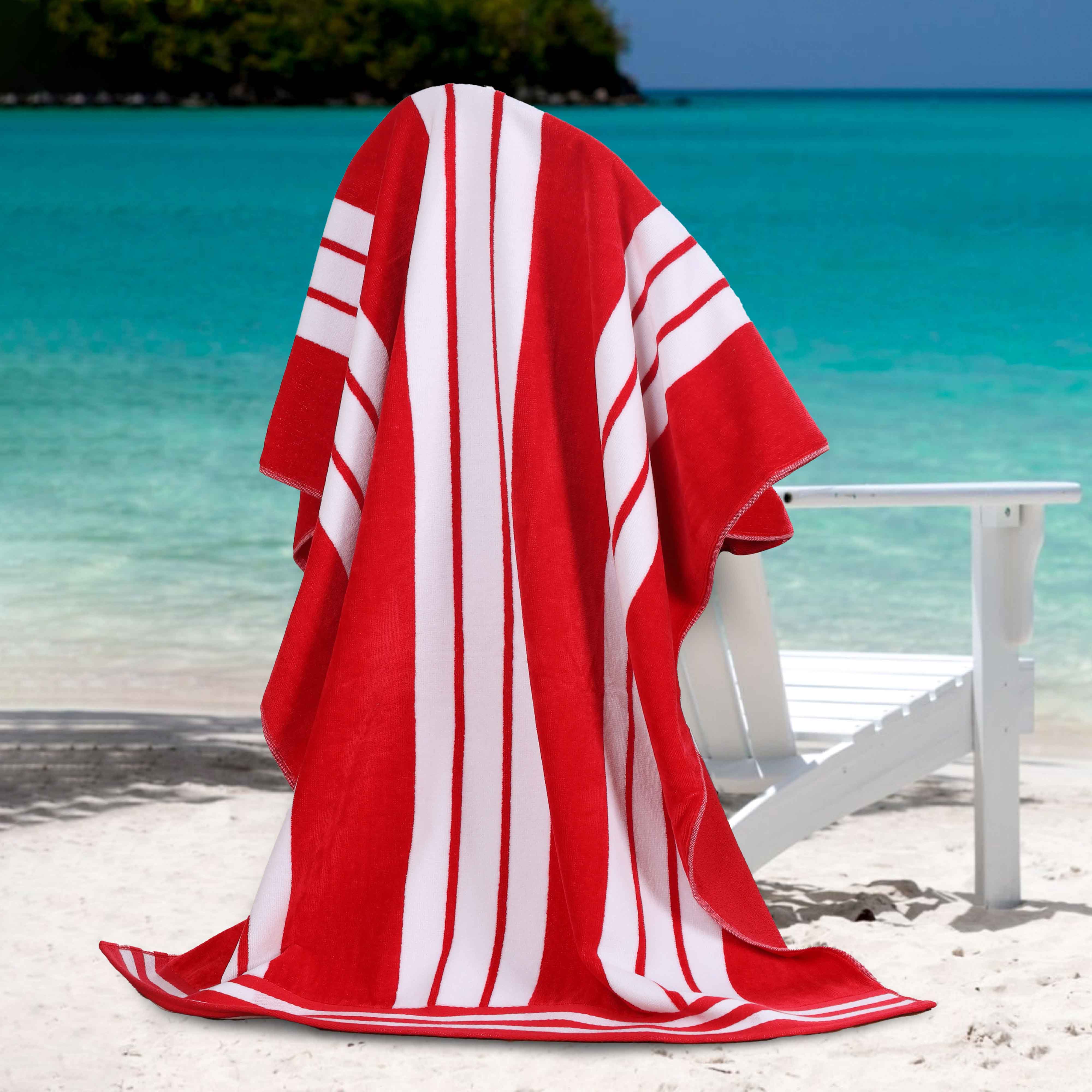 Striped Extra Large Oversized Absorbent Quick Dry Cotton Beach Towel - Beach Towel by Superior