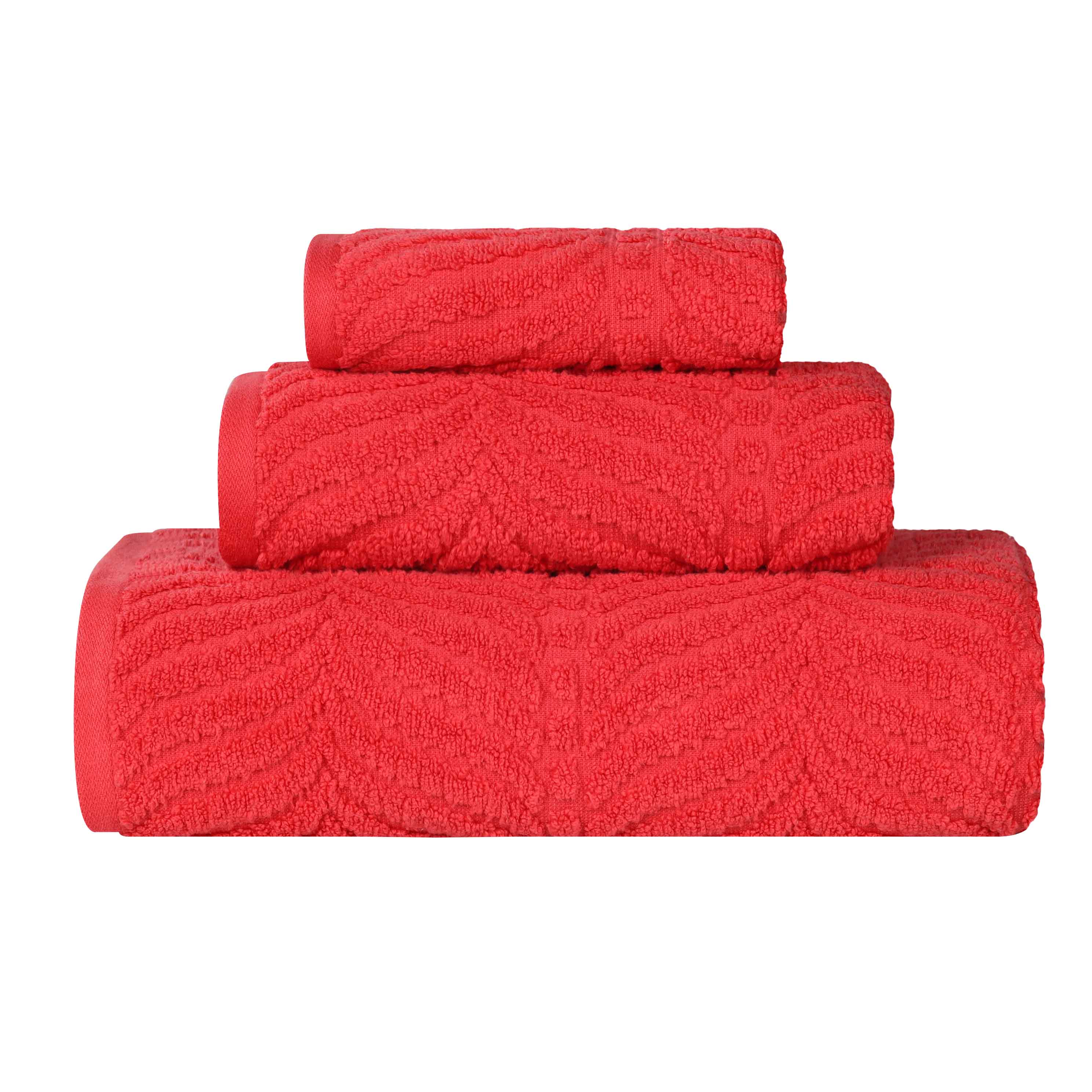 Chevron Zero Twist Jaquard Cotton 3 Piece Bathroom Towel Set - Towel Set by Superior