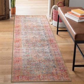 Huda Distressed Rustic Floral Geometric Medallion Indoor Area Rug - Rugs by Superior - Superior 