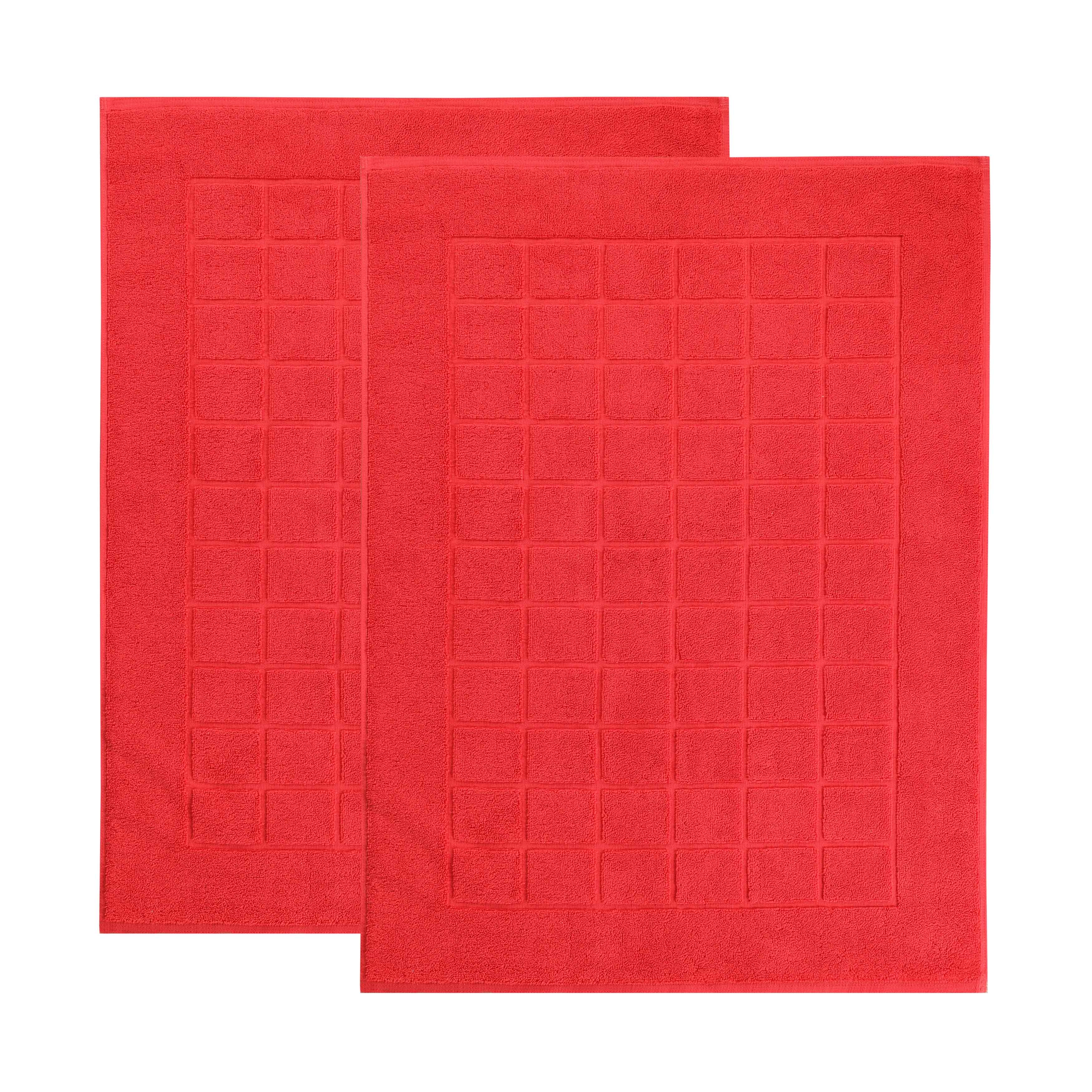 Nora Cotton Solid Absorbent Thick Checkered Washable Bath Mat Set of 2 - Bath Mats by Superior