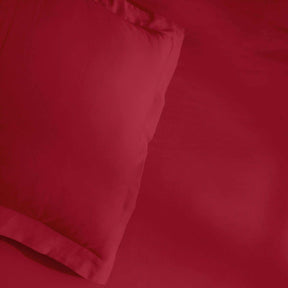 Egyptian Cotton 300 Thread Count Solid Luxury Duvet Cover Set - Red