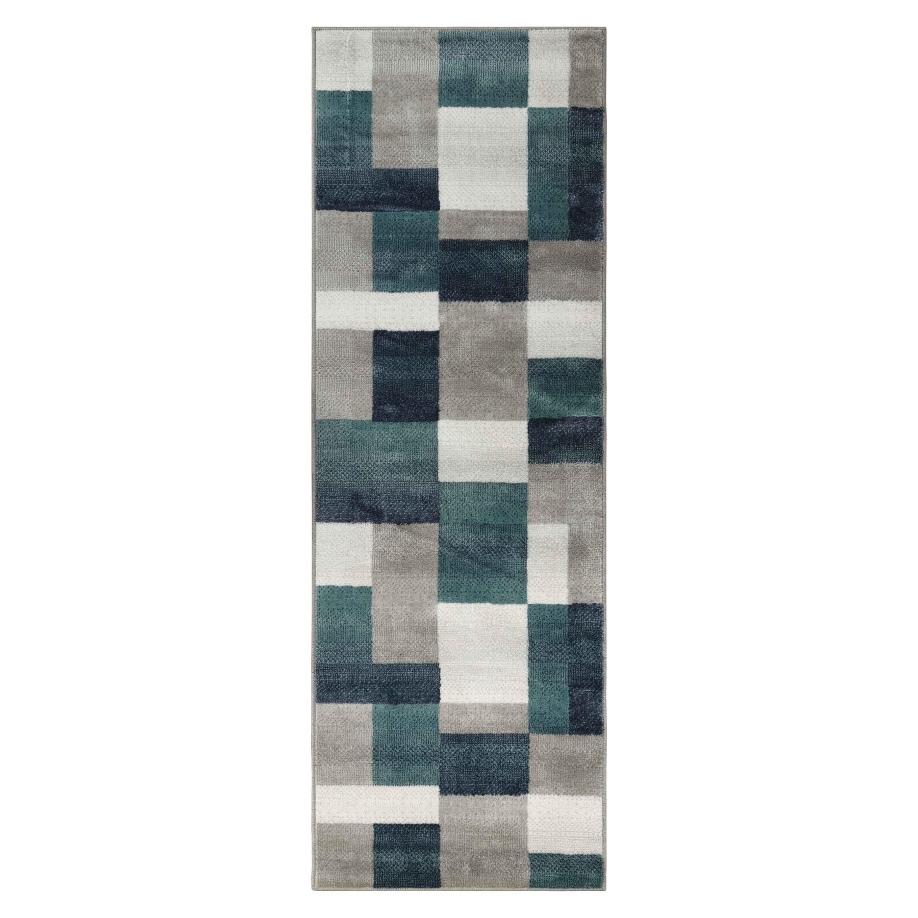 Clifton Geometric Color Block Plush Indoor Area Rug or Runner Rug - Rivulet