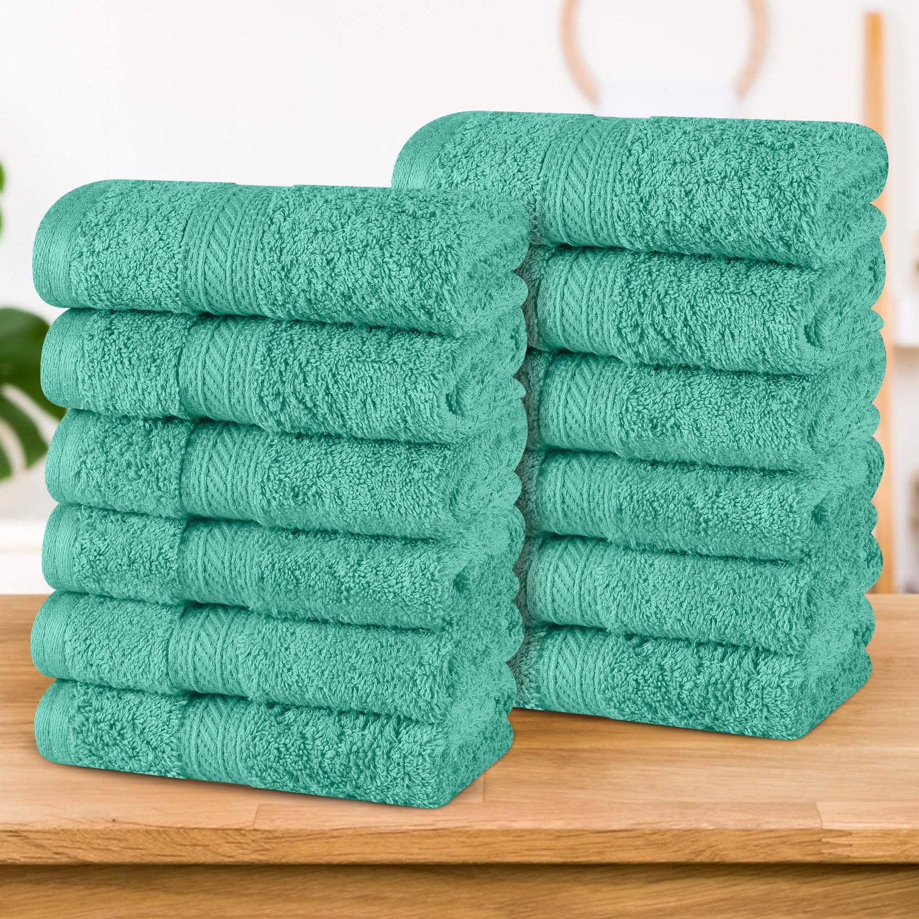 Atlas Cotton Absorbent Heavyweight Face Towel Washcloth Set of 12