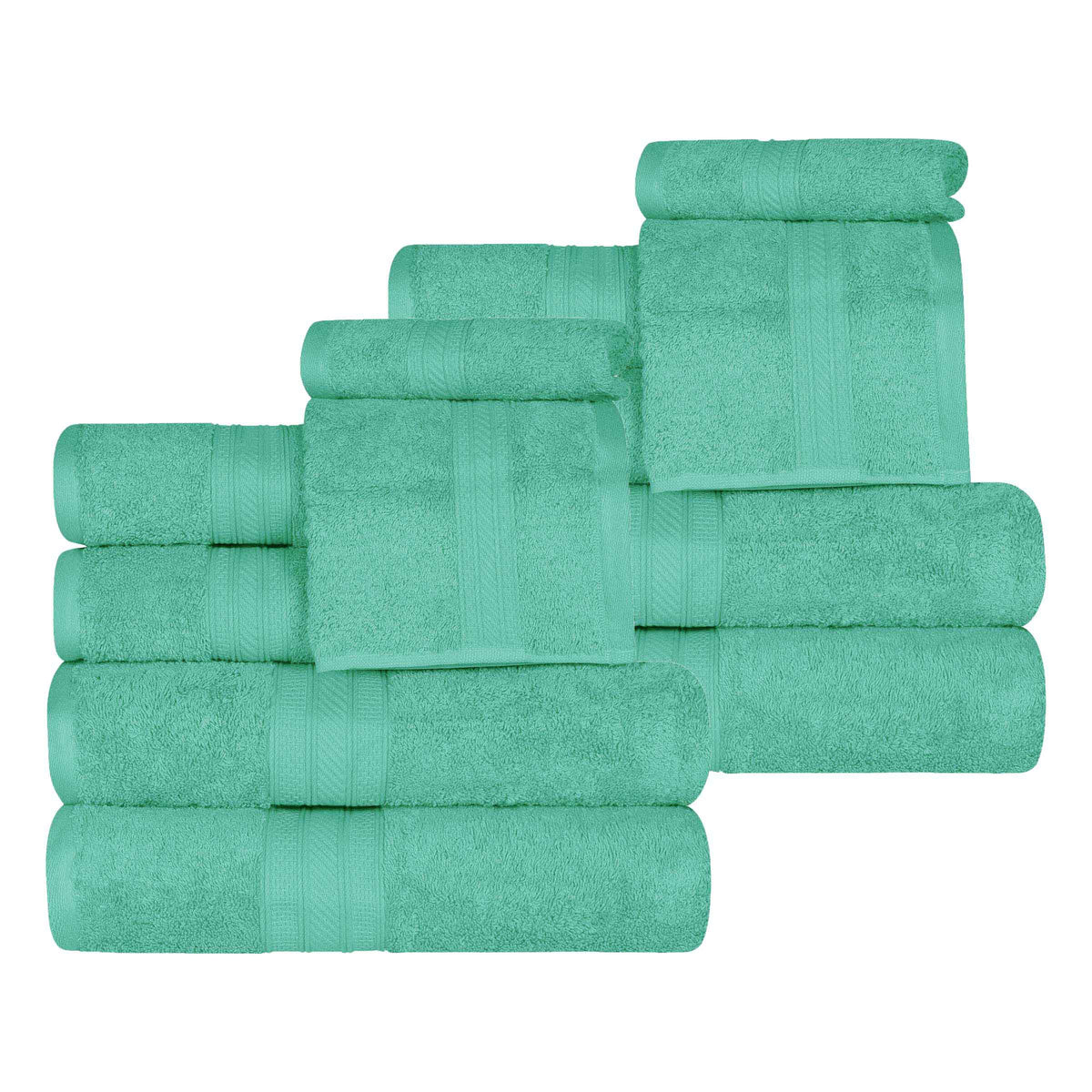 Atlas Cotton Plush Absorbent Heavyweight 12 Piece Assorted Towel Set