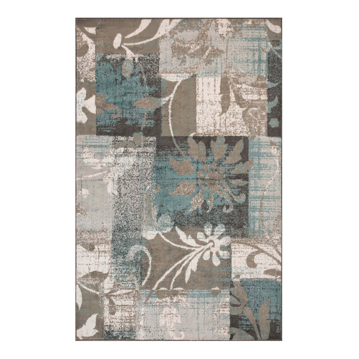 Pastiche Contemporary Floral Patchwork Indoor Area Rug or Runner - Rugs by Superior - Superior 