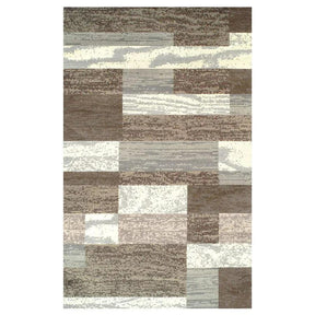 Rockwood Modern Geometric Patchwork Indoor Area Rug or Runner - LightBlue-Ivory