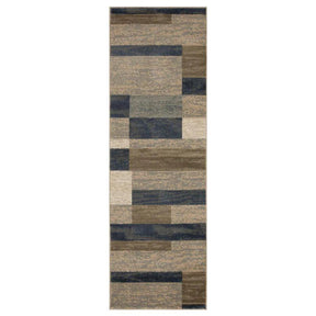 Rockwood Modern Geometric Patchwork Indoor Area Rug or Runner - MidnightNavy