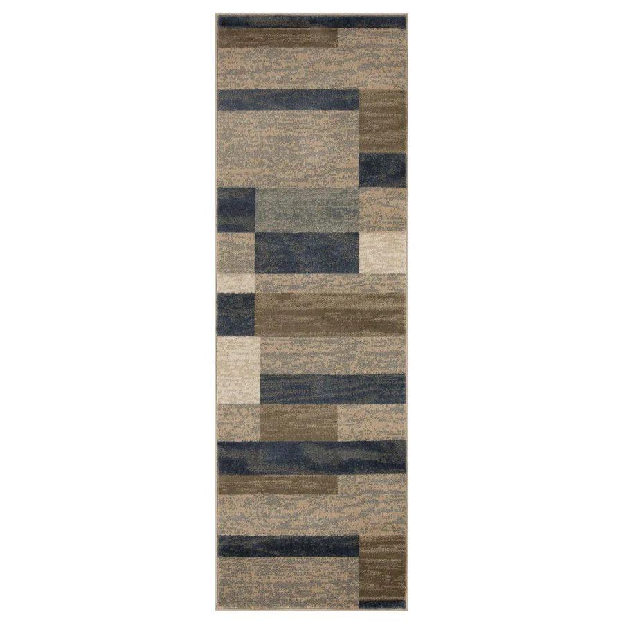 Rockwood Modern Geometric Patchwork Indoor Area Rug or Runner - MidnightNavy