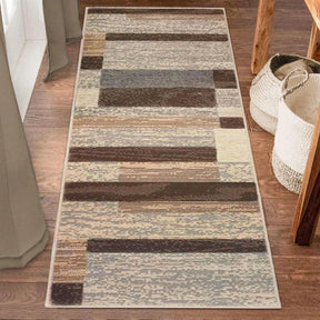 Rockwood Modern Geometric Patchwork Indoor Area Rug or Runner - Slate