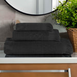 Rolla Cotton Geometric Jacquard Plush Soft Absorbent 3 Piece Towel Set - Towel Set by Superior