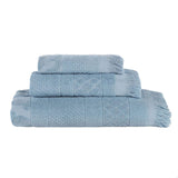 Rolla Cotton Geometric Jacquard Plush Soft Absorbent 3 Piece Towel Set - Towel Set by Superior