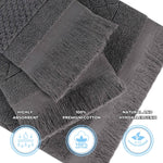 Rolla Cotton Geometric Jacquard Plush Soft Absorbent 3 Piece Towel Set - Towel Set by Superior