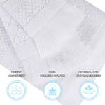 Rolla Cotton Geometric Jacquard Plush Soft Absorbent 3 Piece Towel Set - Towel Set by Superior