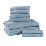 Rolla Cotton Geometric Jacquard Plush Soft Absorbent 8 Piece Towel Set - Towel Set by Superior