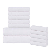 Roma Cotton Ribbed Textured Soft Absorbent 12 Piece Assorted Towel Set - Towel Set by Superior - Superior 