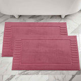 Leo Cotton Solid Modern Absorbent Heavy Washable Bath Mat Set of 2 - Bath Mats by Superior