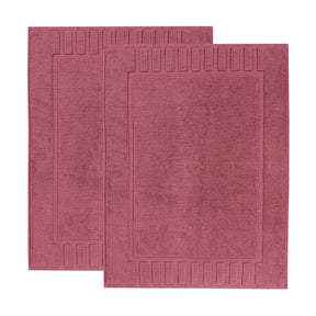 Leo Cotton Solid Modern Absorbent Heavy Washable Bath Mat Set of 2