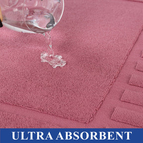 Leo Cotton Solid Modern Absorbent Heavy Washable Bath Mat Set of 2