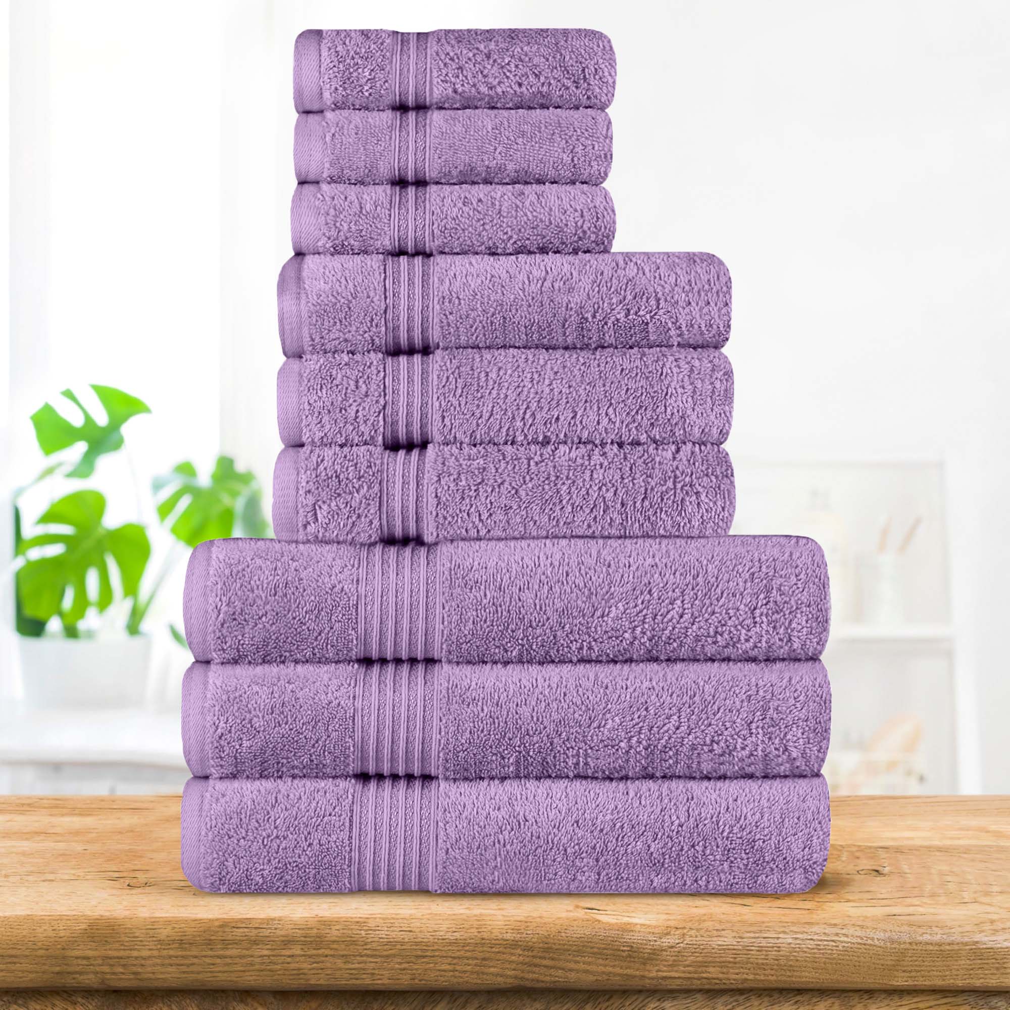 Heritage Egyptian Cotton Plush Absorbent Luxury 9 Piece Towel Set - Towel Set by Superior