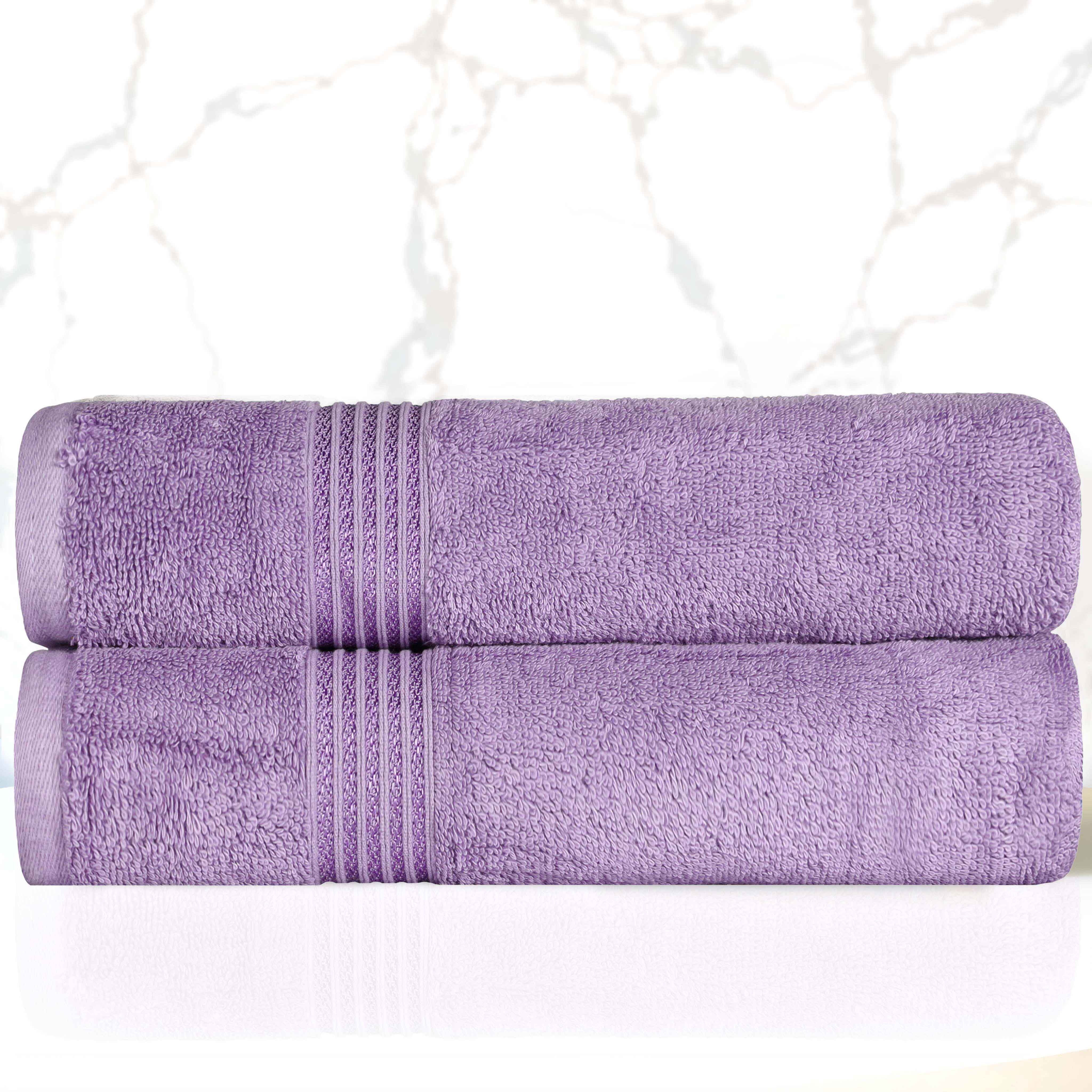 Heritage Egyptian Cotton Plush Absorbent Luxury Bath Towel Set of 2 - Bath Towel by Superior