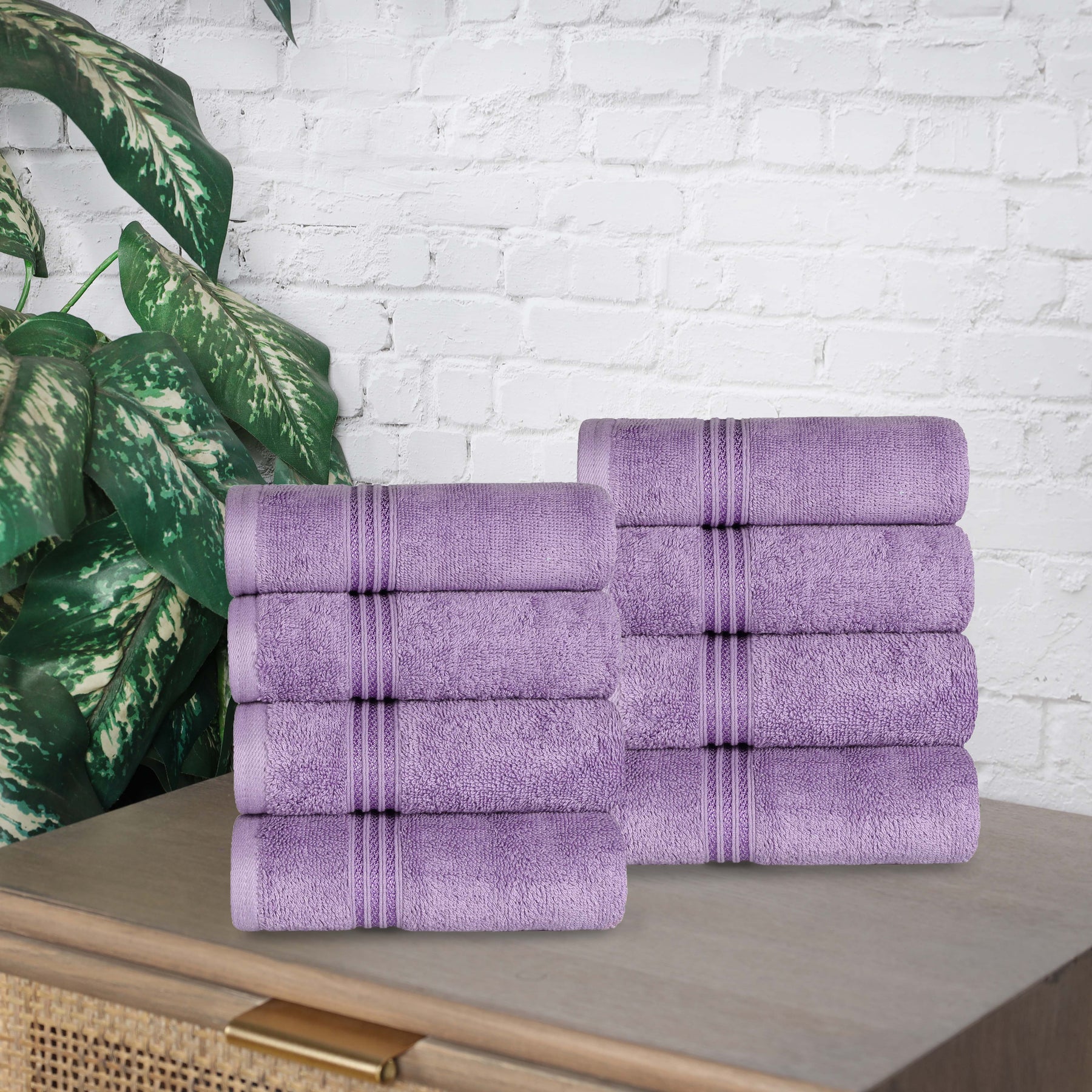 Heritage Egyptian Cotton Plush Luxury Hand Towel Set of 8