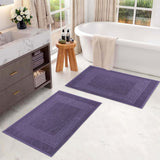 100% Cotton Absorbent Greek Key Border Solid 2 Piece Bath Mat Set - Bath Mats by Superior