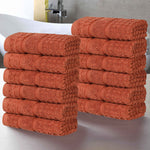 Napa Zero Twist Cotton Solid Waffle Face Towel Washcloth Set of 12 - Towel Set by Superior