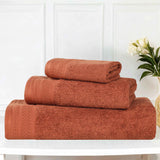 Honeycomb Textured Waffle Border Cotton 3 Piece Towel Set - Towel Set by Superior