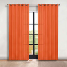 Classic Modern Solid Room Darkening Blackout Curtain Panels, Set of 2 - Rust